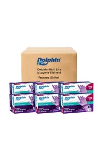 Dolphin Lila Pudrasız  Nitril Eldiven (Small) 100'lü x 10 Paket - 1 Koli