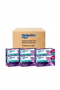 Dolphin Lila Pudrasız  Nitril Eldiven (Large) 100'lü x 10 Paket - 1 Koli