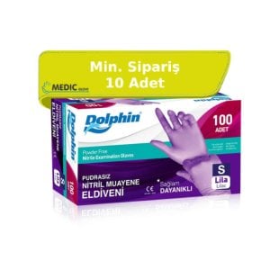 Dolphin Lila Pudrasız  Nitril Eldiven (Small) 100'lü x Paket