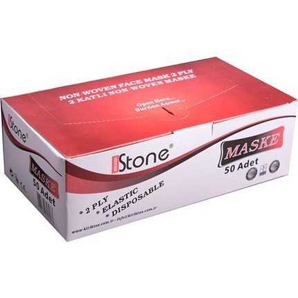 StoneLastikli Cerrahi Bez Ağız Burun Maskesi 40 PK  (50'li, 2 Katlı,2000 Adet)