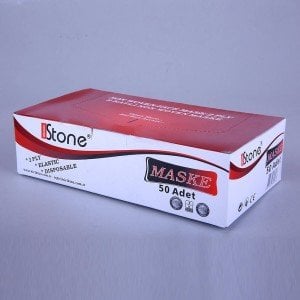 StoneLastikli Cerrahi Bez Ağız Burun Maskesi 40 PK  (50'li, 2 Katlı,2000 Adet)