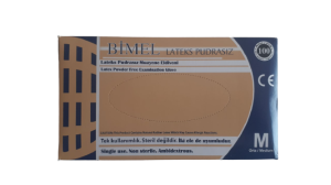 BİMEL Lateks Pudrasız Muayene Eldiveni (Medium) 100'lü Paket