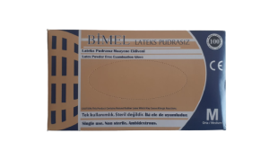BİMEL Lateks Pudrasız Muayene Eldiveni (Medium) 100'lü x 20 Paket / Koli