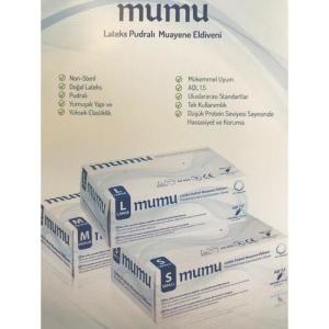mumu Lateks Pudralı Muayene Eldiveni 100'lü x 20 Paket - 1 Koli (Large)