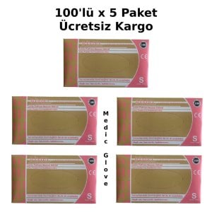 BİMEL Lateks Pudrasız Muayene Eldiveni 100'lü x 5 Paket - Small
