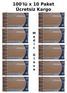 BİMEL Lateks Pudrasız Muayene Eldiveni (Medium) 100'lü x 10 Paket