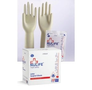 NULIFE Steril Cerrahi Eldiven (No:8,5) Pudrasız Lateks 50'li x 10 Paket - Koli