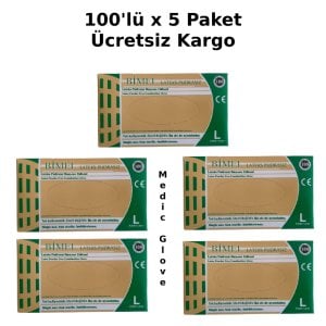 BİMEL Lateks Pudrasız Muayene Eldiveni (Large) 100'lü x 5 Paket