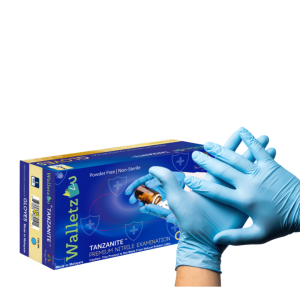 Walletz4U Mavi Pudrasız Nitril Muayene Eldiveni - 10 Paket - 1 Koli (XL)