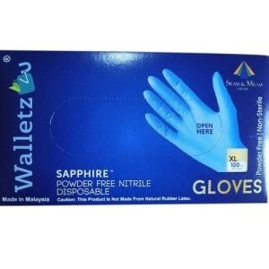 Walletz4U Mavi Pudrasız Nitril Muayene Eldiveni - 10 Paket - 1 Koli (XL)