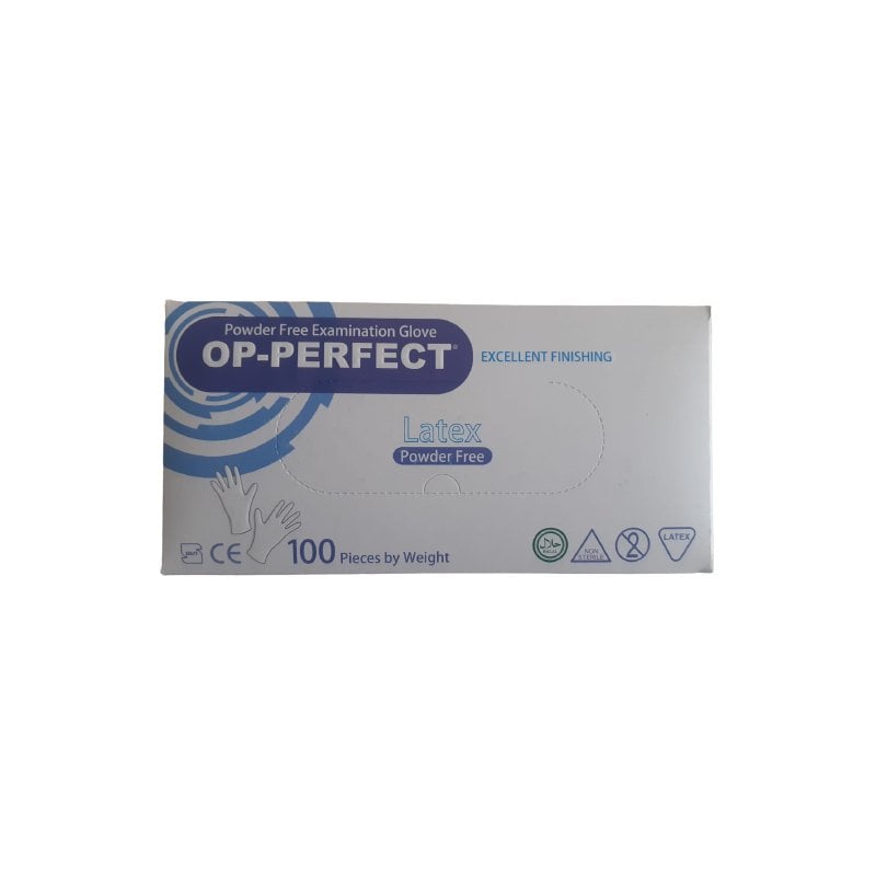 OP-PERFECT  Pudrasız Lateks Muayene Eldiveni (Large) - 100'lü x Paket