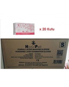 POPPY Pudralı Lateks Muayene Eldiveni (Small) 100'lü x 5 - Paket
