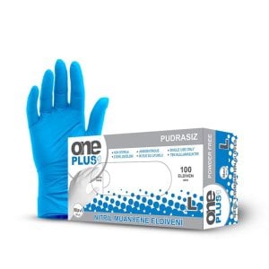 OnePlus Mavi Pudrasız Nitril Eldiven (Large) 100'lü Pk