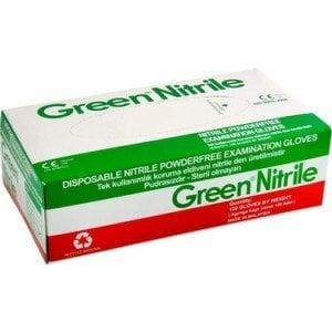Green Mavi Pudrasız Nitril Muayene Eldiveni 100'lü Pk (Large)