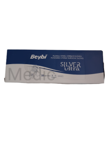Beybi Pudralı Steril Cerrahi Eldiven Silver Ultra 50'li Paket (No:8,0) x 8 Pk-1 Koli