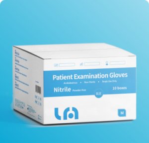 LyncMed Mavi Pudrasız Nitril Muayene Eldiveni (Medium) 100'lü x 10 Paket - 1 Koli