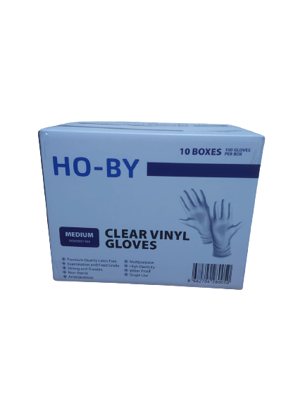 HO-BY Pudrasız Vinil Muayene Eldiveni (Medium) 100'lü x 100 Paket - 10 Koli