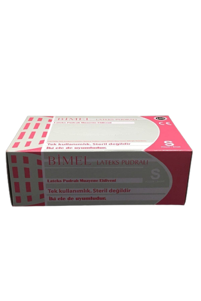 BİMEL Lateks Pudralı (Small) Muayene Eldiveni 100'lü x 20 Paket / Koli