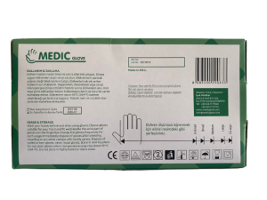MEDIC GLOVE Şeffaf Pudrasız Vinil Muayene Eldiveni (XL) 100'lü x 10 Paket
