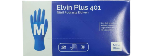 Elvin Plus 401 Mavi Pudrasız Nitril Muayene Eldiveni (Medium) 100'lü Pk