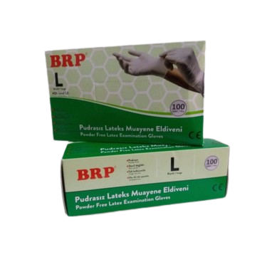 BRP Pudrasız Lateks Muayene Eldiveni (Large) - 100'lü x 20 Pk - 1 Koli
