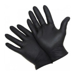 MasterForce Siyah Pudrasız Nitril (Large) Muayene Eldiveni 50'li x 20 Paket - 1 Koli