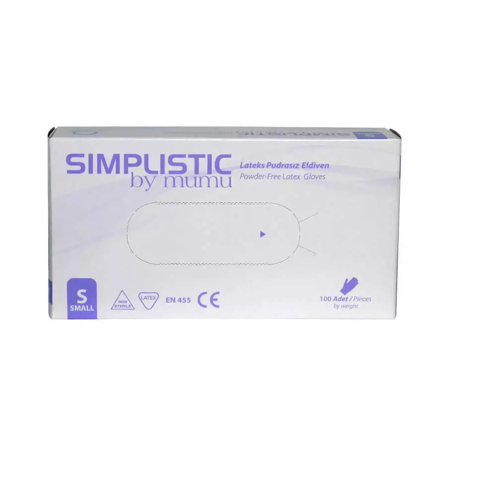 Simplistic Pudrasız Lateks Eldiven 100'lüx20 Paket-1 Koli (Small)