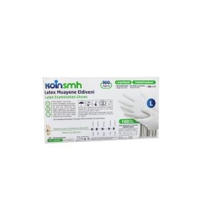 Koinsmh Pudralı Lateks Muayene Eldiveni (Large) 100'lü Paket