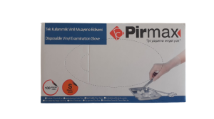 Pirmax Vinil Muayene Eldiveni Pudrasız 100'lü Paket (Small-Küçük)