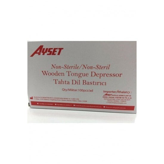 Ayset (Huş) Abeslang & Tahta Dil Basacağı & Spatula 100'lü Paket