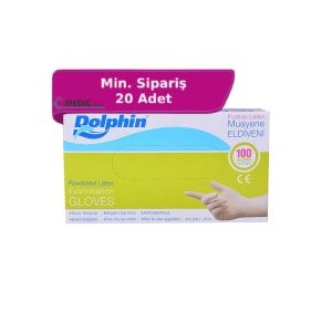 Dolphin Pudralı Lateks Muayene Eldiveni (Small) 100'lü Paket