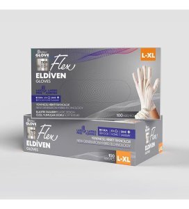 Reflex Flex Beyaz (Ten) Pudrasız TPE Eldiven (L-XL) 100'lü x Paket