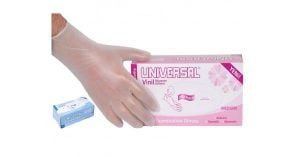 UNIVERSAL Şeffaf Pudrasız Vinil Muayene Eldiveni 100'lü x 20 Paket-1 Koli (X-Large)