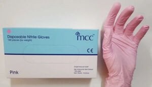 mcc Pembe Nitril Pudrasız Muayene Eldiveni (XS) 100'lü x 20 Pk / Koli