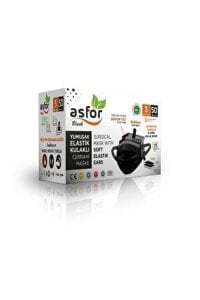 asfor 3 Katlı Meltblown Bez Lastikli Cerrahi Maske 50'li Paket (Siyah)