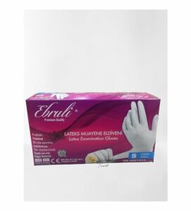 ebruli Lateks Pudralı Muayene Eldiveni (Small) 100'lü x 20 Paket / Koli