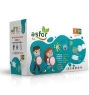 asfor Çocuk 3 Katlı Meltblown Bez Lastikli Cerrahi Maske 50'li Paket (Yeşil)