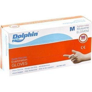 Dolphin Pudrasız Lateks Muayene Eldiveni (Medium) - 100'lü