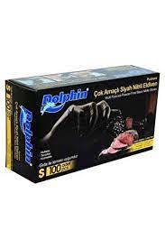 Dolphin Siyah Pudrasız Nitril  Eldiven (Small) 100'lü x Paket