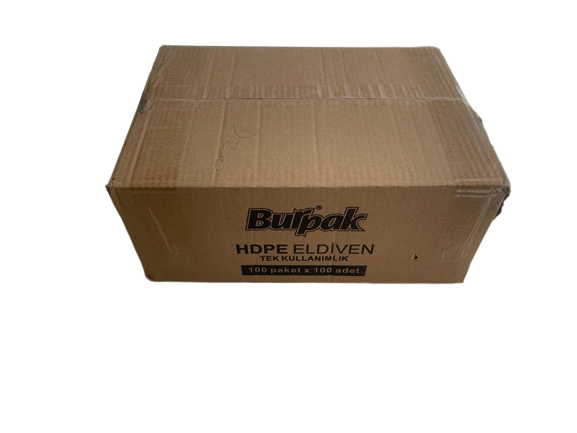 Burpak PET & Poşet Şeffaf Muayene Eldiveni 100 Pk-1 Koli