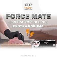 OnePlus1 FORCE MATE Siyah Pudrasız Nitril (XL) Muayene Eldiveni 50'li x 20 Paket - 1 Koli