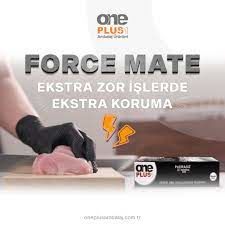 OnePlus1 FORCE MATE Siyah Pudrasız Nitril (Medium) Muayene Eldiveni 50'li x 20 Paket - 1 Koli
