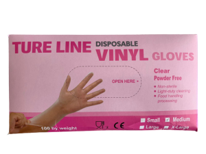 TURE LINE Muayene Eldiveni Vinil Pudrasız (Medium) 100'lü Paket