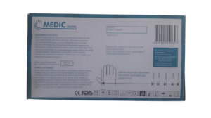 MEDIC GLOVE Mavi Pudrasız Nitril (Medium) Muayene Eldiveni 100'lü 10 Pk
