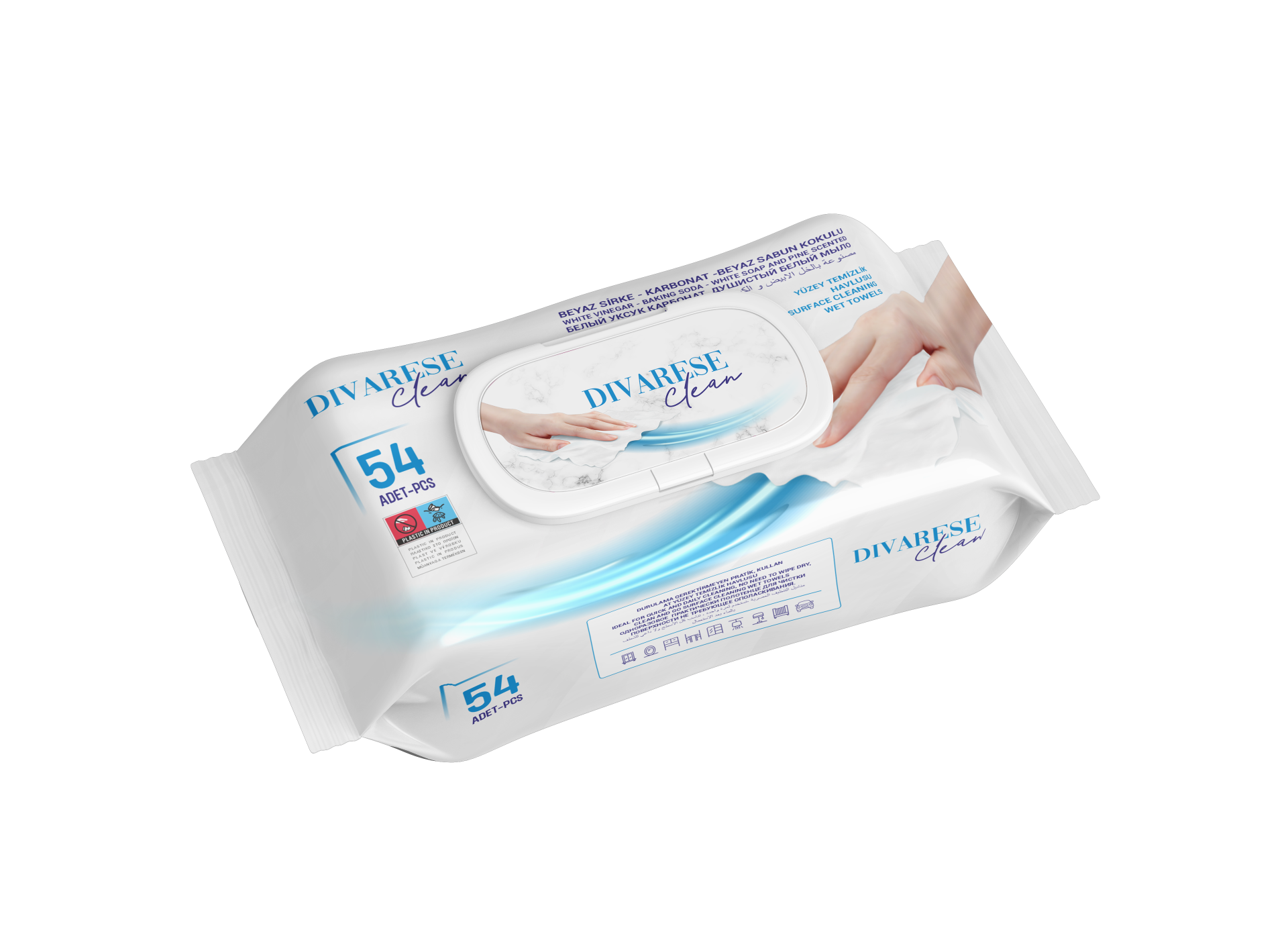 DIVARESE  Yüzey Temizlik Havlusu / Mendili 54 Adet x 12'li Set (648 Adet)
