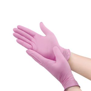 KOIN Pembe Nitril Pudrasız Muayene Eldiveni (Medium) 100'lü Pk