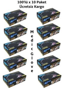 Dolphin Siyah Pudrasız Nitril  Eldiven (XL) 100'lü x 10 Paket