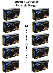 Dolphin Siyah Pudrasız Nitril  Eldiven (S) 100'lü x 10 Paket