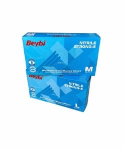 Beybi Strong-5 Mavi Pudrasız Nitril Muayene Eldiveni (Small) 100'lü x 20 Pk / Koli