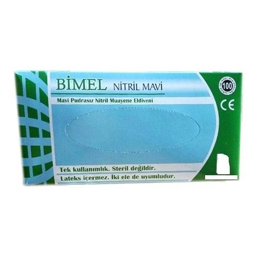 Bimel CoreMed  Mavi  Pudrasız  Nitril Eldiven (Small) 100'lü x 20 Paket / Koli